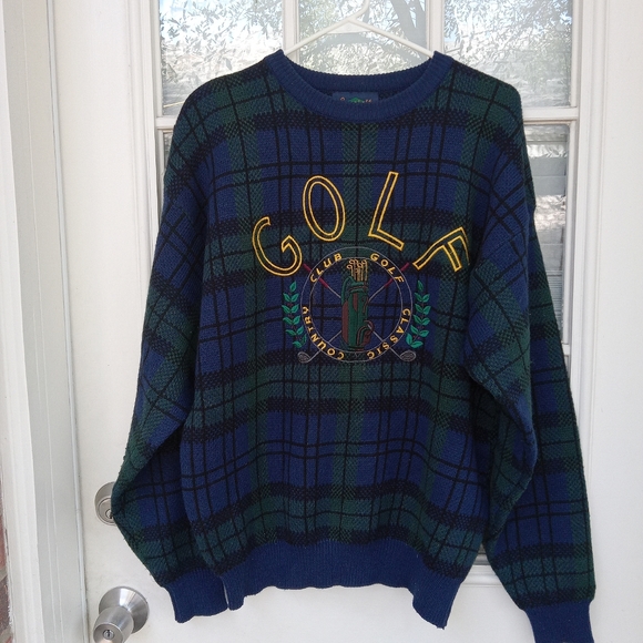 Specialty collection plaid wool sweater size M - Picture 1 of 4